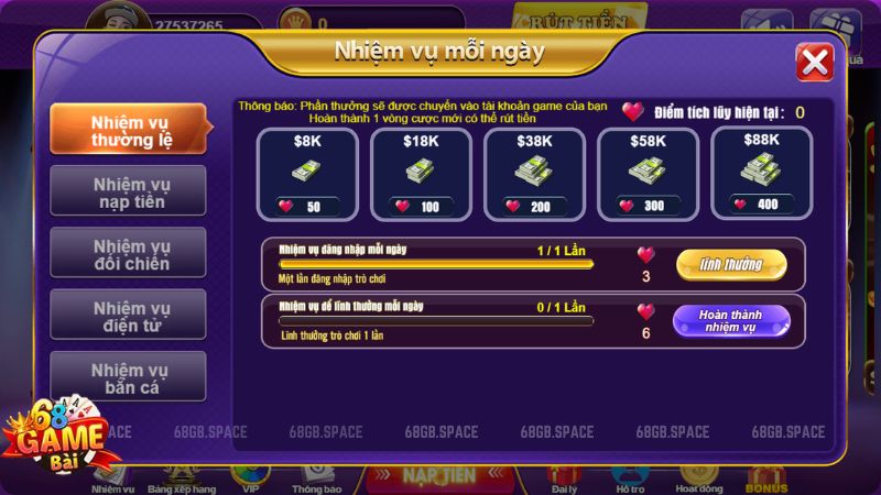 Game bài Tiến Lên Miền Nam tại 68 Game Bài: Sát phạt cùng cao thủ 3 Đăng ký 68 game bài